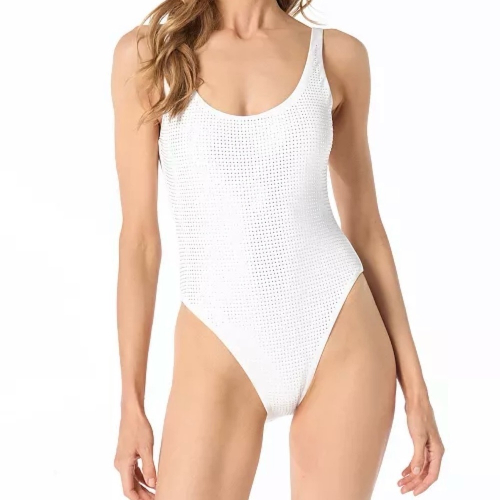 NWT MICHAEL Women's Studded Front One-Piece Swimsuit size 6